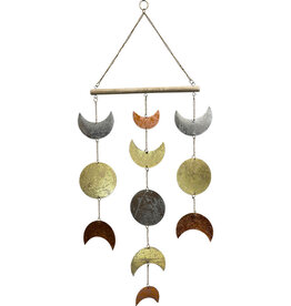 Moon Phases Metal Wall Hanging- Tri - Colored