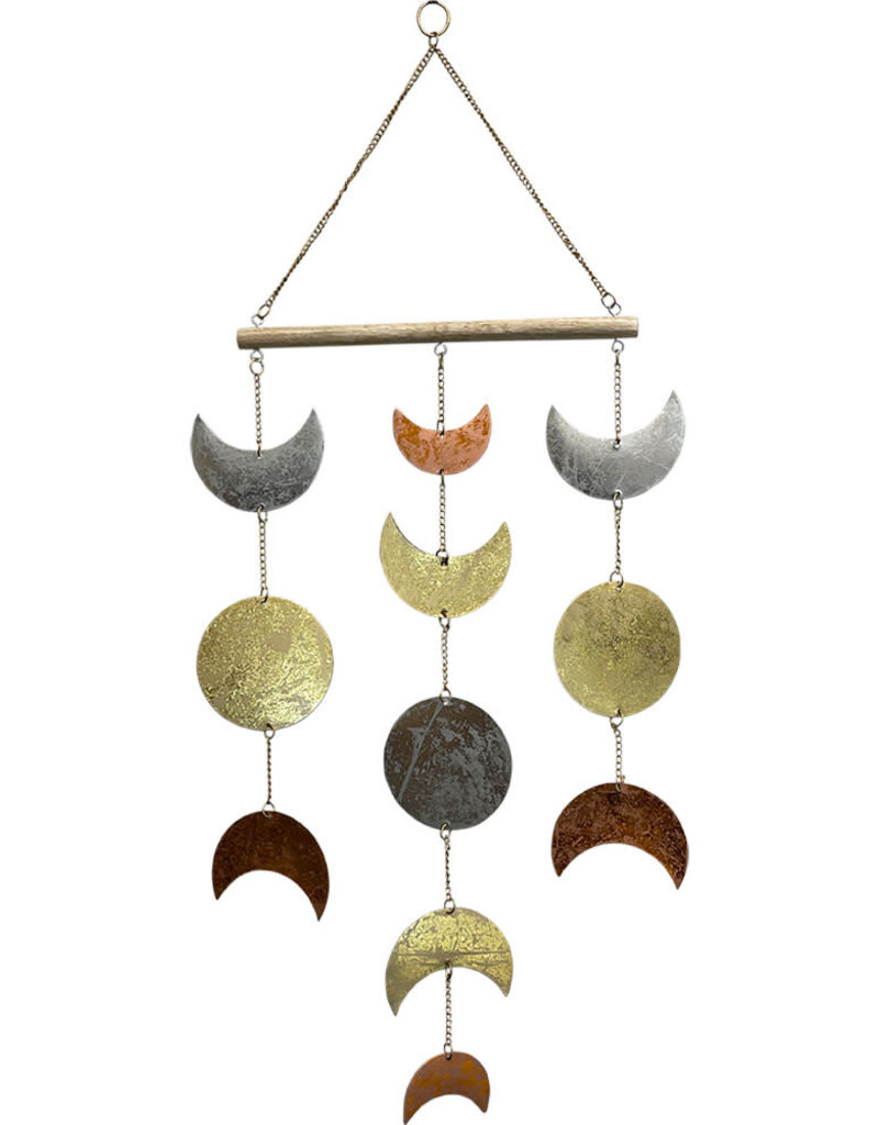 Moon Phases Metal Wall Hanging- Tri - Colored