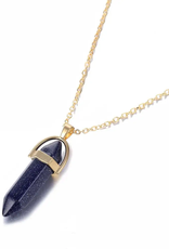 Lapis Lazuli Point Necklace- Solid Copper, Crystal