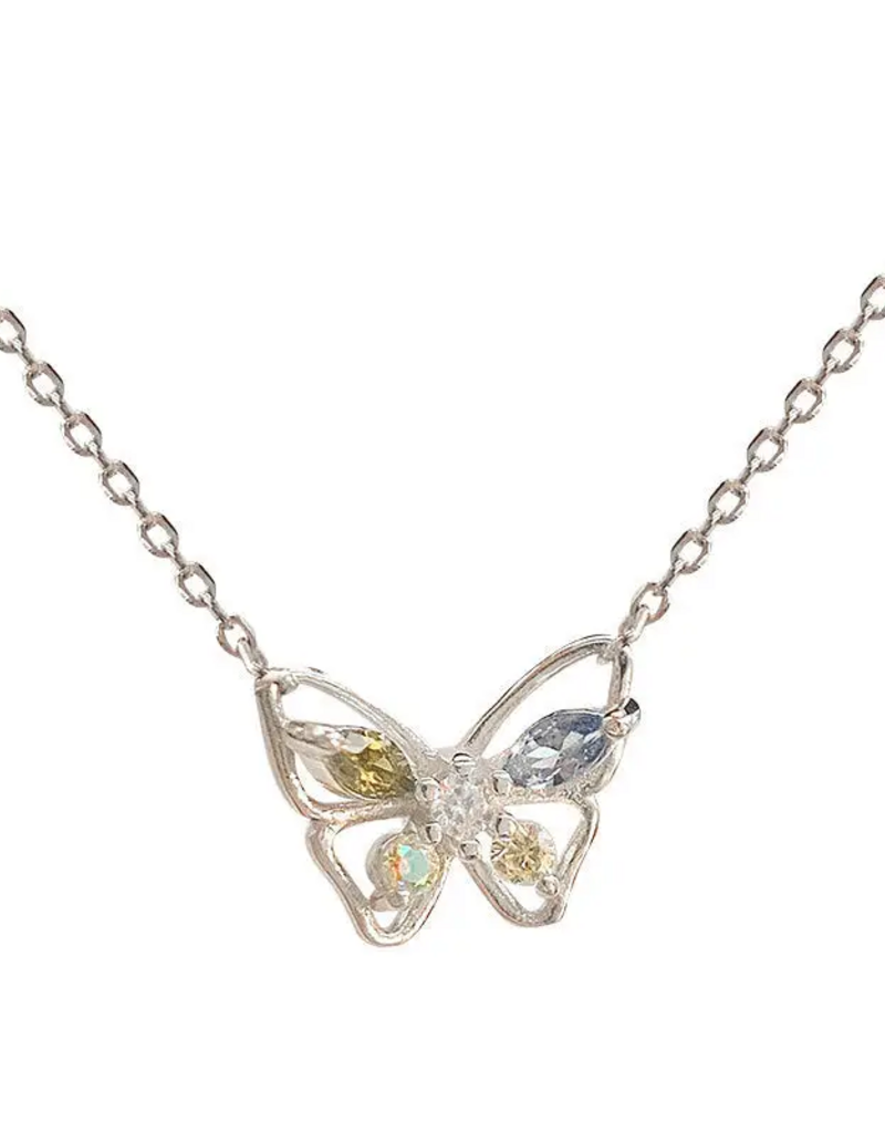 Dainty Butterfly Necklace- 925 Sterling Silver