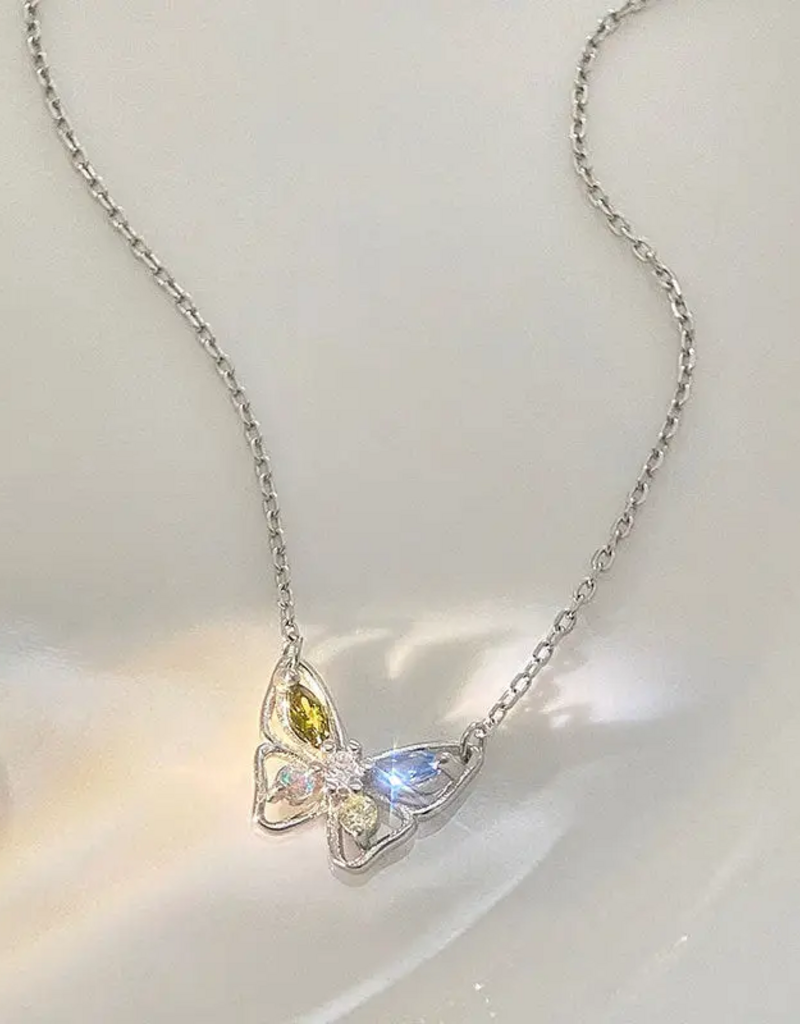 Dainty Butterfly Necklace- 925 Sterling Silver