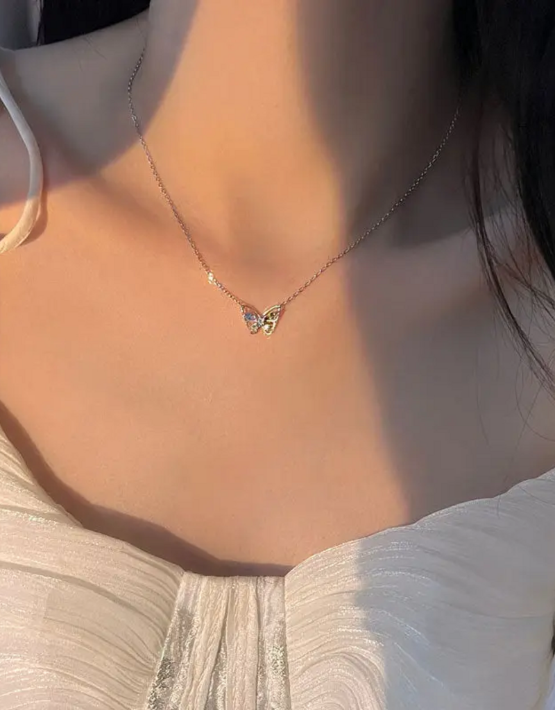 Dainty Butterfly Necklace- 925 Sterling Silver