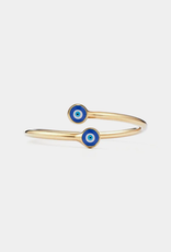 Evil Eye Nazar Bypass Ring- 925 Sterling Silver, Gold Colored, Enamel
