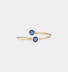 Evil Eye Nazar Bypass Ring- 925 Sterling Silver, Gold Colored, Enamel