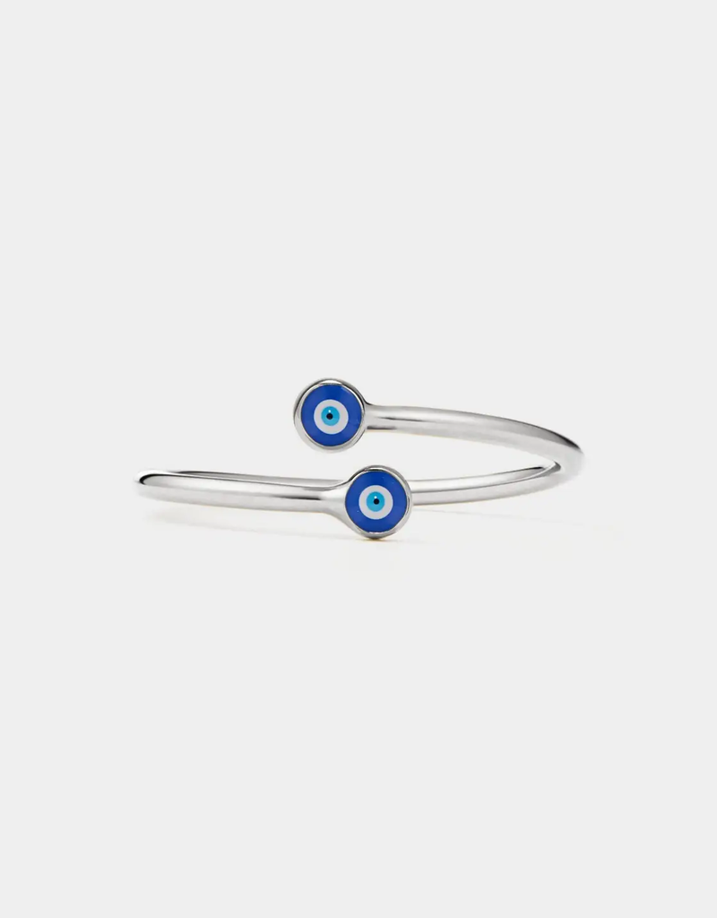 Evil Eye Nazar Bypass Ring- 925 Sterling Silver, Enamel