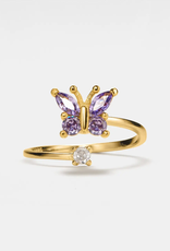 Butterfly Fidget Spinner Ring- 925 Sterling Silver Gold Plated