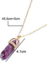 Amethyst Point Necklace- Solid Copper, Crystal