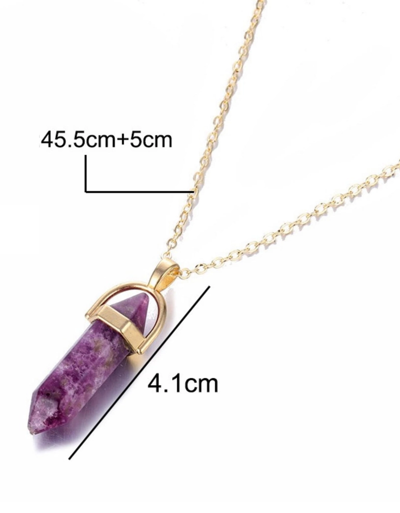 Amethyst Point Necklace- Solid Copper, Crystal