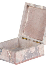 Mandala Square Soapstone Box- 4 x 4 x 1.75 inch- 66774