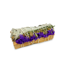 White Sage & Purple Sea Lavender Smudge- 4 inches