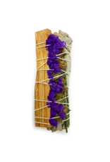 White Sage & Purple Sea Lavender Smudge- 4 inches