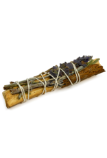 White Sage, Palo Santo, Rosemary, Cinnamon & Lavender Smudge- 4 inch