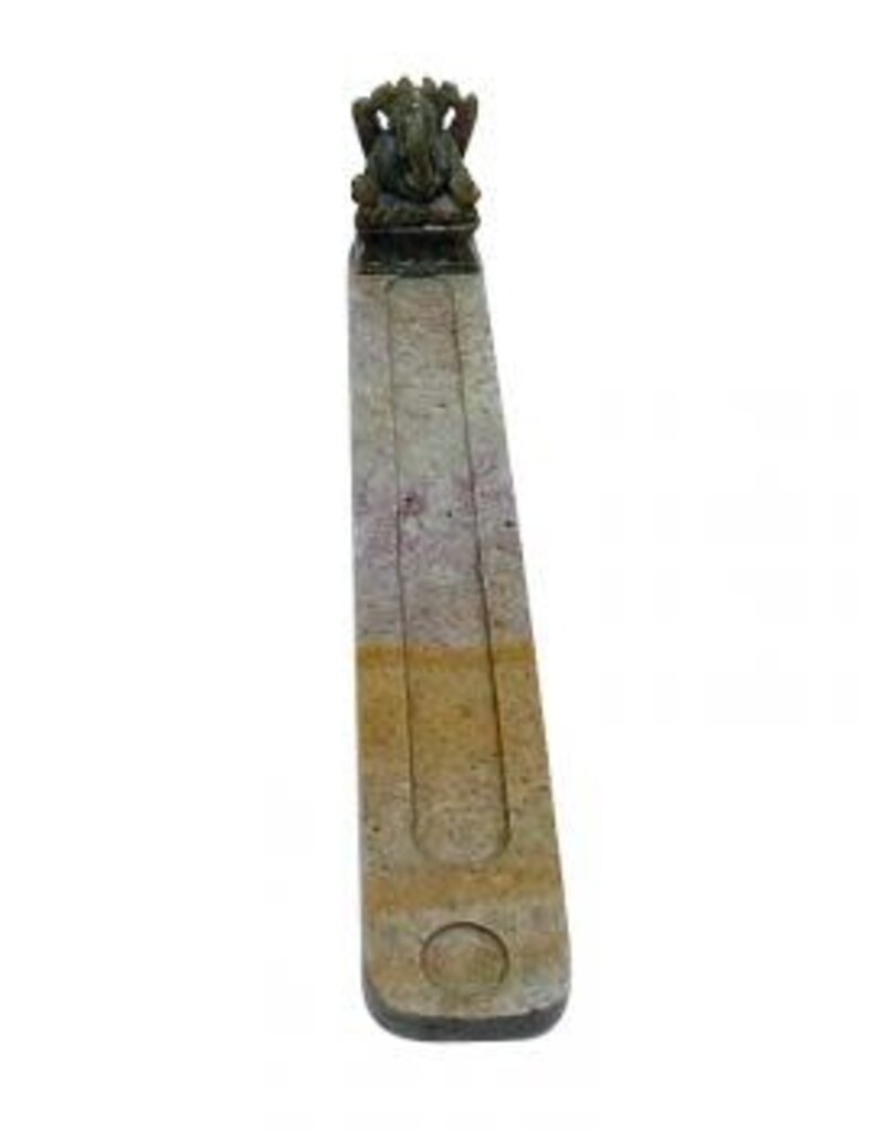 Incense Holder - Soapstone Ganesh Ash Sled - 6731