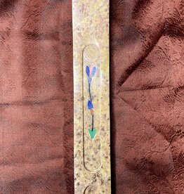 Incense Holder - Soapstone Inlaid Ash Sled - 6729