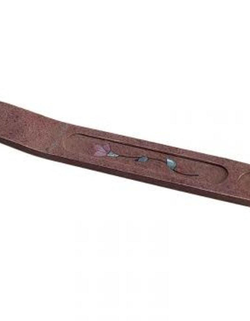 Incense Holder - Soapstone Inlaid Ash Sled - 6729
