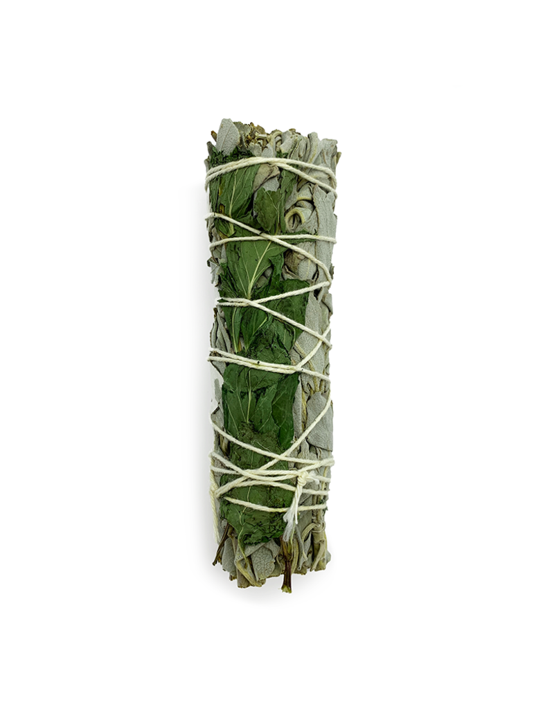 White Sage & Spearmint Smudge- 4 inches
