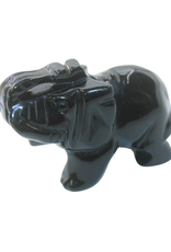 Crystal Elephant - Black Onyx Large