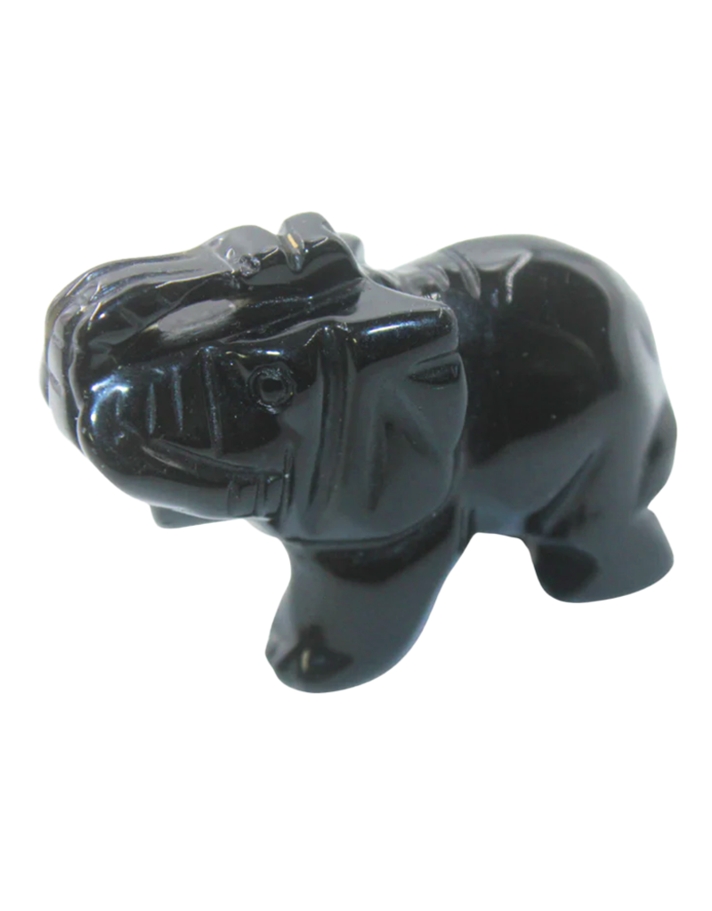 Crystal Elephant - Black Onyx Large