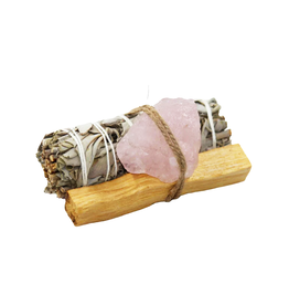 Rose Quartz Crystal and Sage