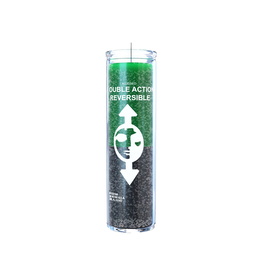 2 Color Reversible 7 Day Candle - Green / Black