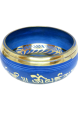 Singing Bowl - Hand Painted Blue - 4.5 x 2 inches - 67539