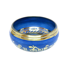 Singing Bowl - Hand Painted Blue - 4.5 x 2 inches - 67539