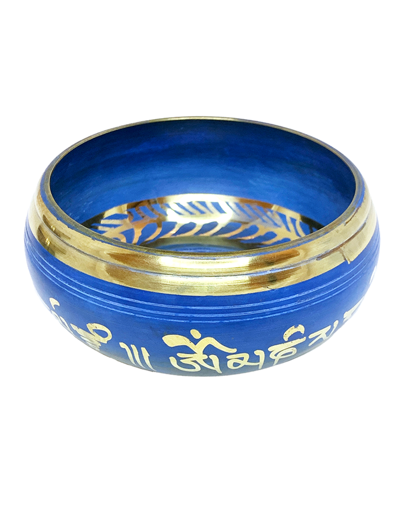 Singing Bowl - Hand Painted Blue - 4.5 x 2 inches - 67539