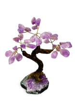 Bonsai Tree- Amethyst with Crystal Base - Lg - TREEAME8