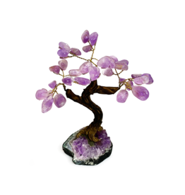 Bonsai Tree- Amethyst with Crystal Base - Lg - TREEAME8