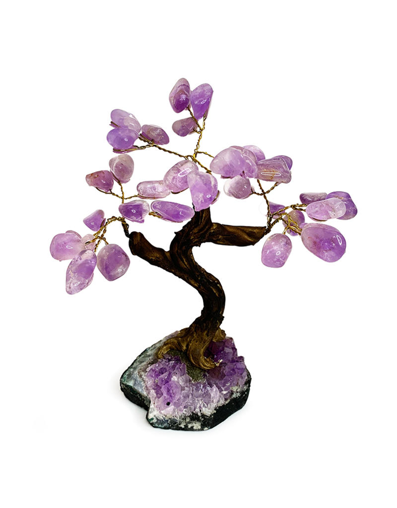 Bonsai Tree- Amethyst with Crystal Base - Lg - TREEAME8