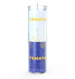 7 Day Candle - Orisha Yemaya, White / Blue - C8S-2ORYEM