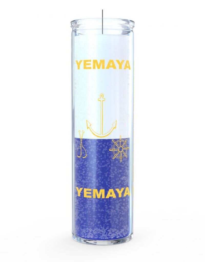 7 Day Candle - Orisha Yemaya, White / Blue - C8S-2ORYEM