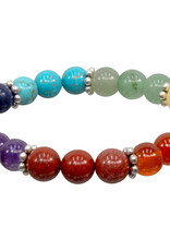 7 Chakra Bracelet with Flower Spacers - 8mm