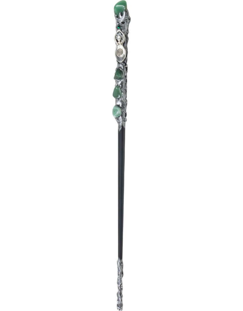 Silver Spiral Goddess with Green Aventurine Wand