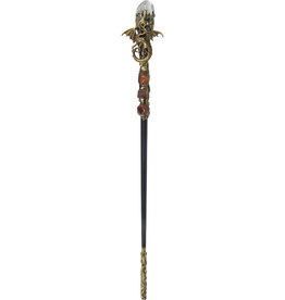 Clear Quartz with Gold Dragon Wand