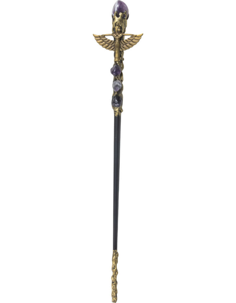 Amethyst with Gold Isis Wand