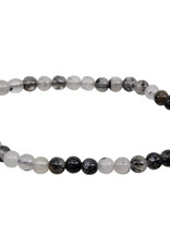 Black Rutilated Quartz  Bracelet - 4mm