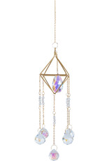 Hanging Crystal- AB Crystal Prism Suncatcher w/ Crystal Spheres