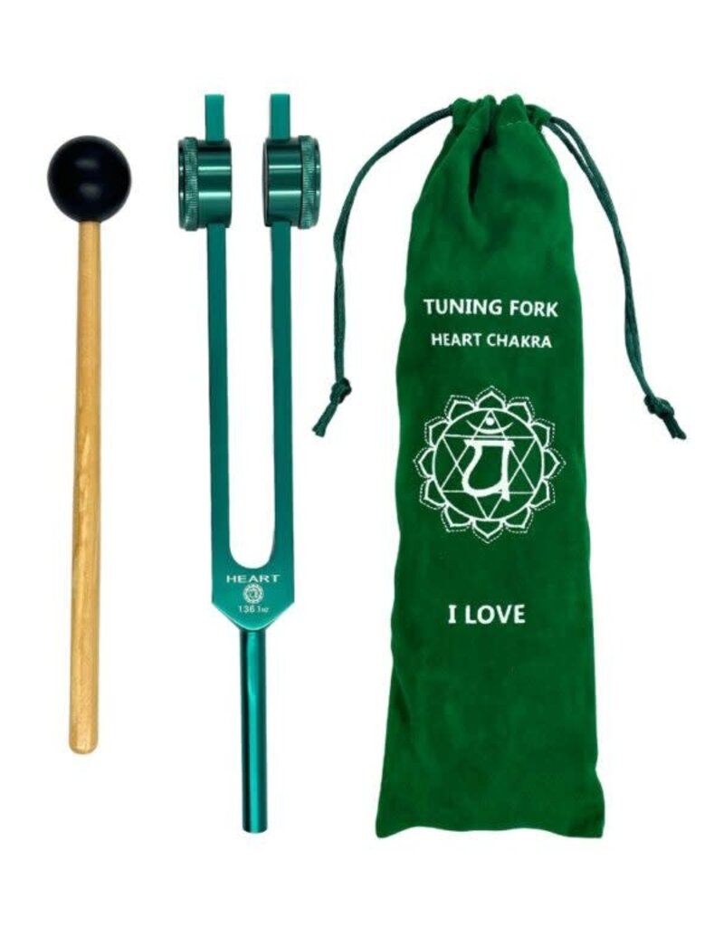 Weighted Tuning Fork– Heart Chakra with Bag- H- TF