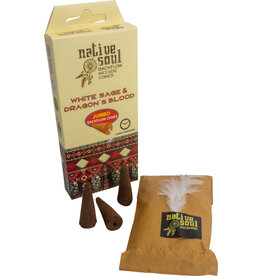 Native Soul Jumbo Backflow Cones- White Sage & Dragon's Blood- 73067