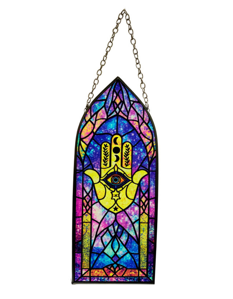 Fatima Hand Glass Suncatcher Cathedral- 8 inch