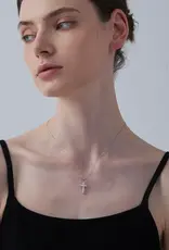 Moissanite Cross Pendant Necklace in 925 Sterling Silver- N0421-S0.36