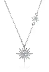 Moissanite Sun Star Necklace Sterling Silver- N1125