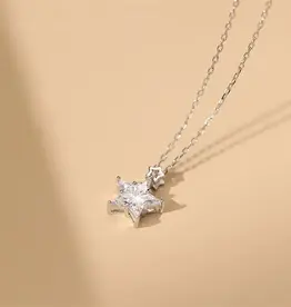 Dainty Star Charm Necklace Sterling Silver- N0772-S