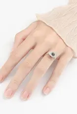 Evil Eye Anxiety Fidget Spinner Ring Sterling Silver- R0200-SS