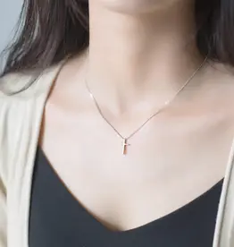 Dainty Cross Charm Necklace Sterling Silver Gold Plated- N0182-G