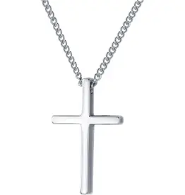 Dainty Cross Charm Necklace Sterling Silver- N0182-S