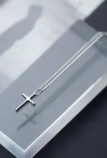 Dainty Cross Charm Necklace Sterling Silver- N0182-S