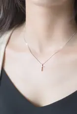 Dainty Cross Charm Necklace Sterling Silver- N0182-S