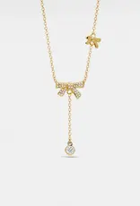 Dainty Bow Tie Bowknot Necklace Sterling Silver Gold Plated- N0517-G